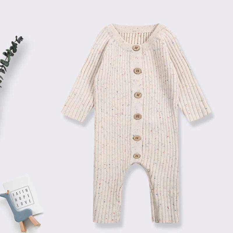 Mini fashion™ - Zachte 'Knitted' Katoenen Stof - Gebreide Romper