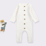 Mini fashion™ - Zachte 'Knitted' Katoenen Stof - Gebreide Romper