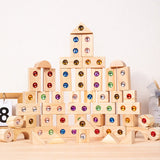 Rainbow Gem Stacking Blocks – Creatief & Leerzaam – Houten Stapel Blokken Set