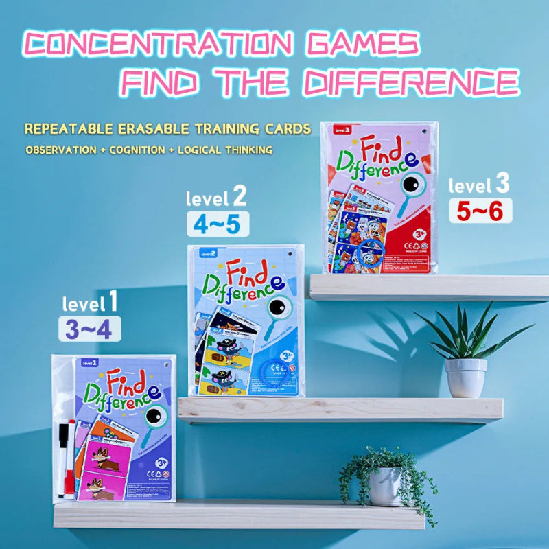 Spot the Difference Game – Concentratie & Leren – Kaartspel
