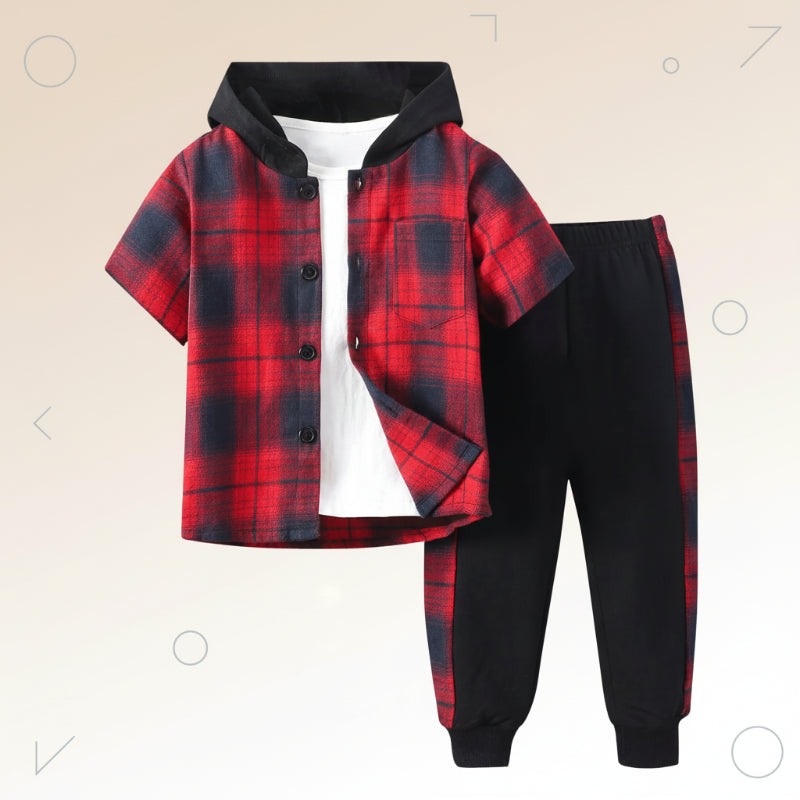 Boys Checkered Outfit – Trendy en comfortabel – Geruite Kinderkleding set