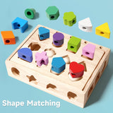 Woods™ - Stimuleer Creativiteit & Verbeter Vaardigheden - Kleurrijke Montessori Puzzelset