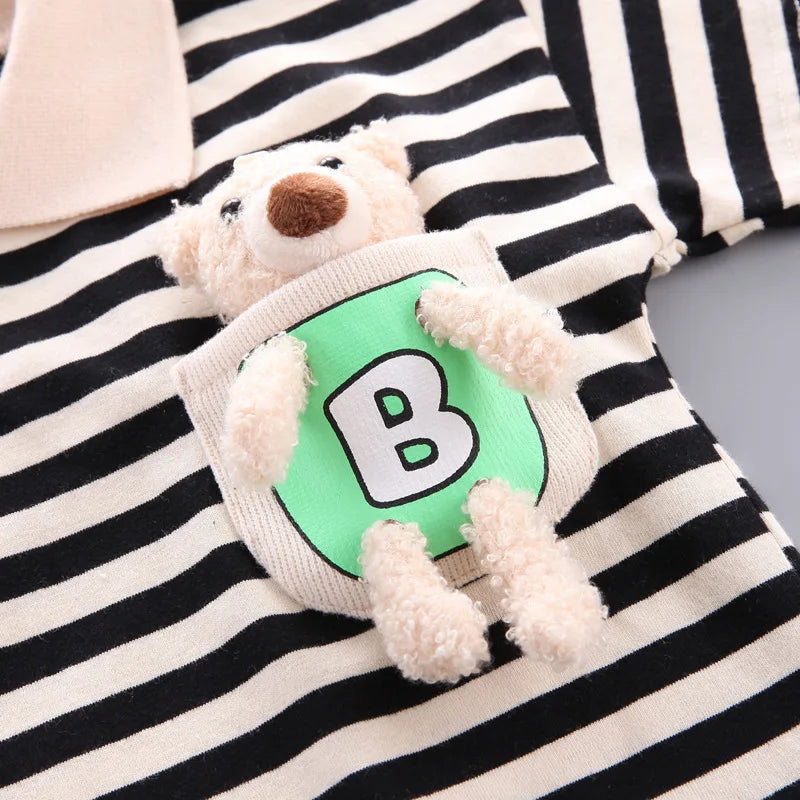 Mini Fashion™ - Streepjespak - Katoenen Kledingset