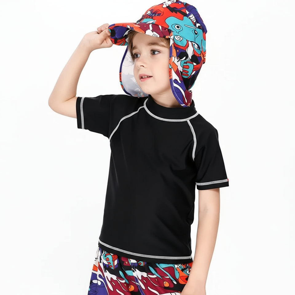 SunnyGuard – Zomers & Beschermend – Anti-UV Kinder Zwemshirt met Korte Mouwen
