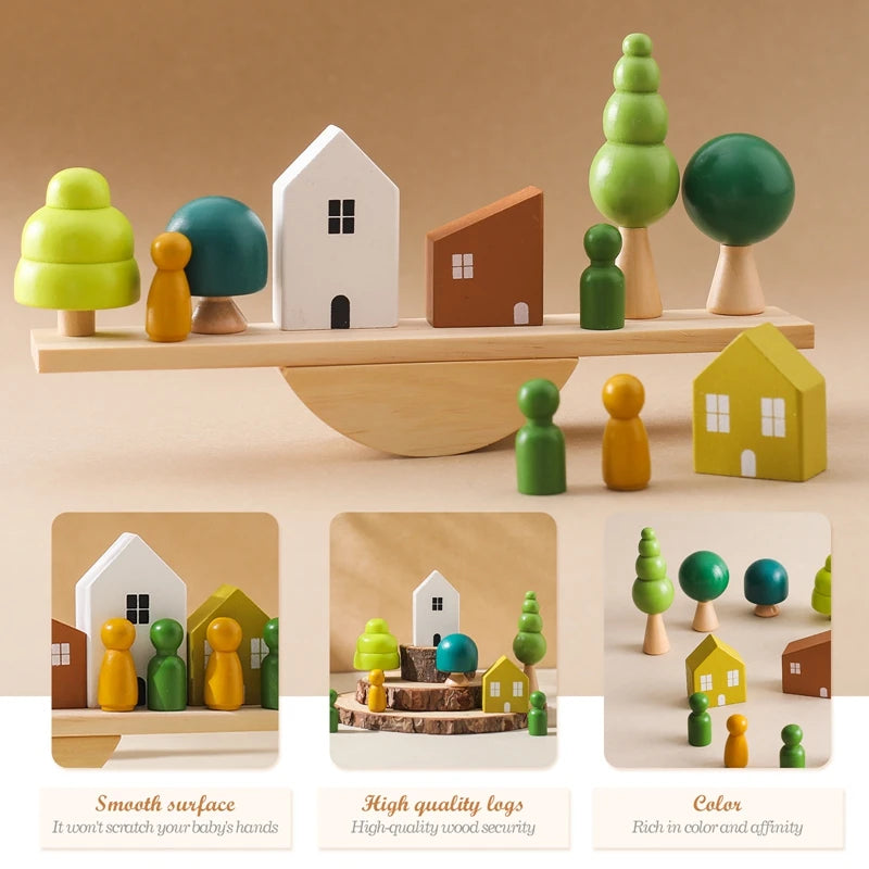 Wooden Forest Blocks – Creatief & Ontwikkeling – Houten Stapel Blokken Set