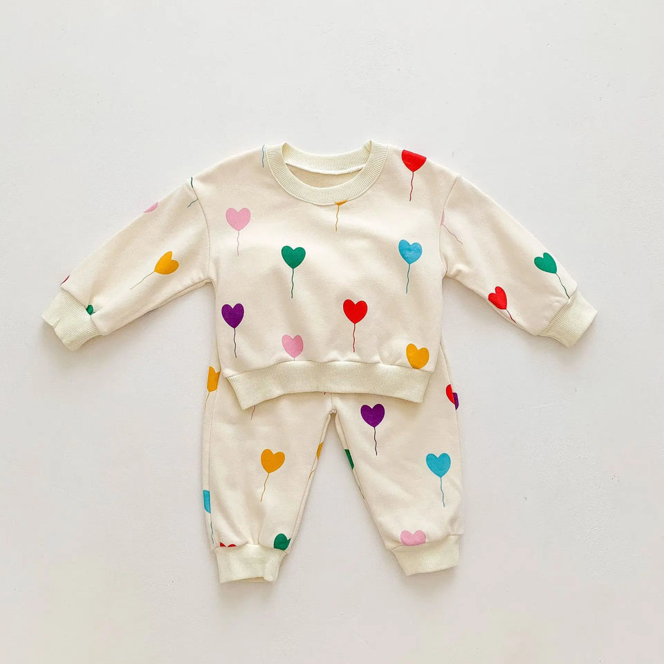 Mini Fashion™ - Superzacht & Comfortabel - Gekleurde hartjes trainingspak