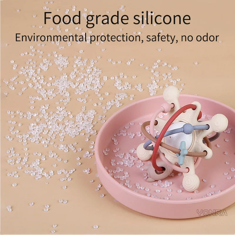 Sensory Rattle Ball™ – Zachte Grijpret – Baby Siliconen Bijtspeelgoed
