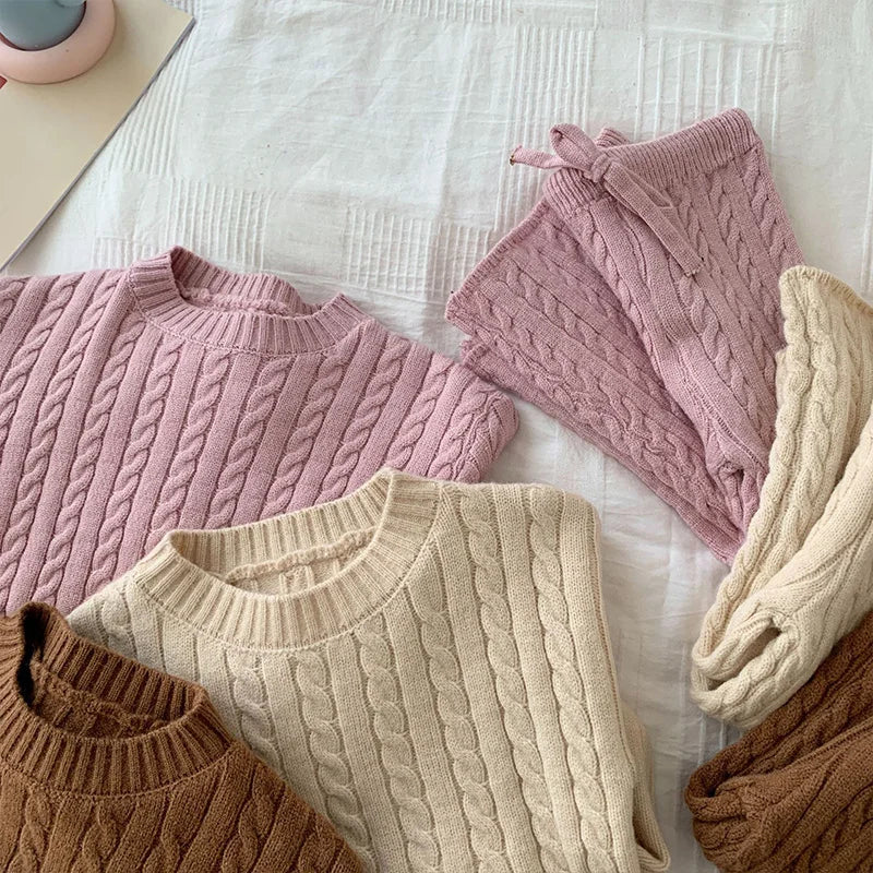 Mini Fashion™ - Stijlvol & Trendy voor kinderen - Gebreide Trui & Broek