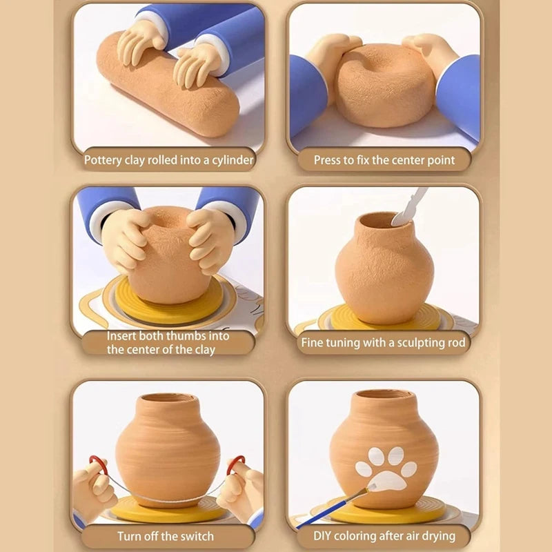 Pottery Set™ - Kleine Kunstenaars - Kinder Pottenbakset