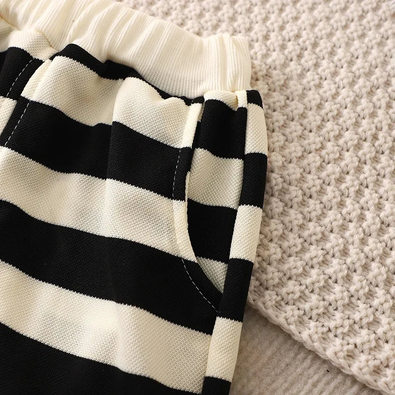 Mini Fashion™ - Streepjespret - Katoenen Kledingsetje