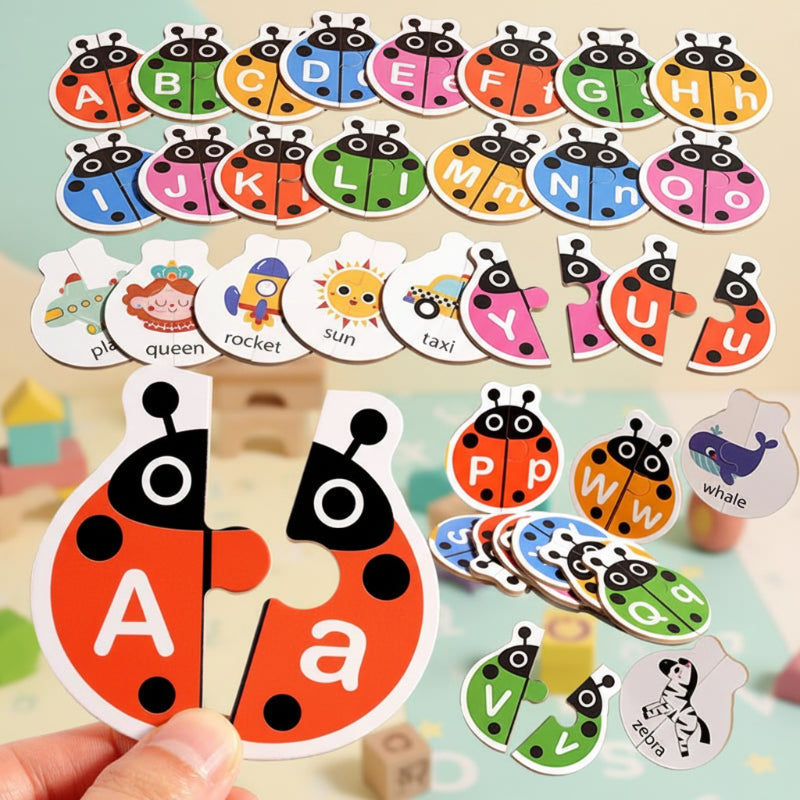 Wooden Letter Matching Game – Leren & Spel – Alfabet Puzzel