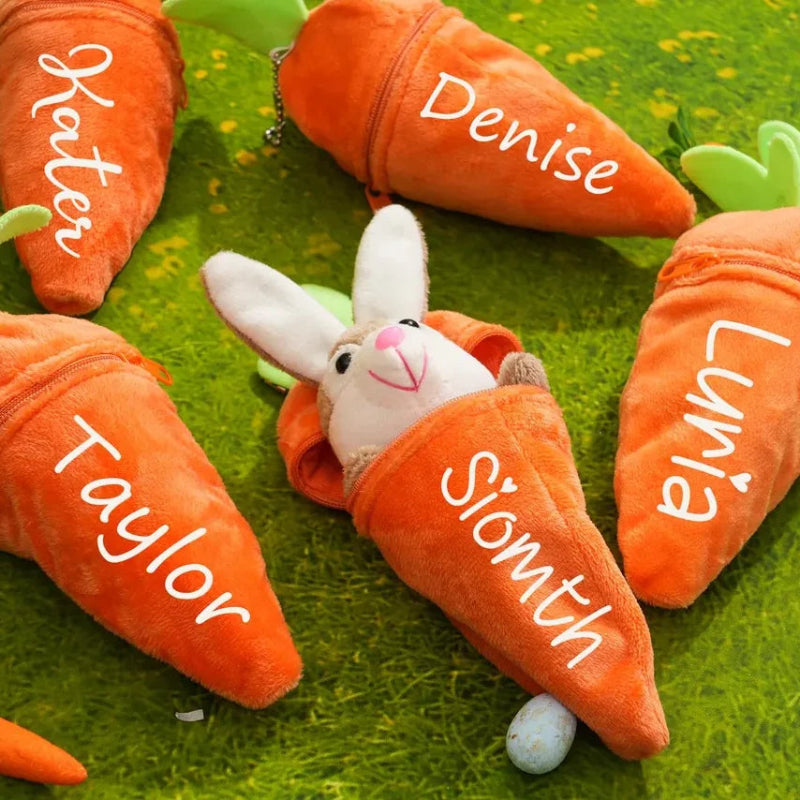 Personalized Bunny – Ultiem Paascadeau - Pluche wortelkonijn met naam