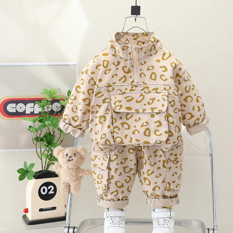 Mini Fashion™ - Coole Luipaard Print - 2-Delige Kledingset