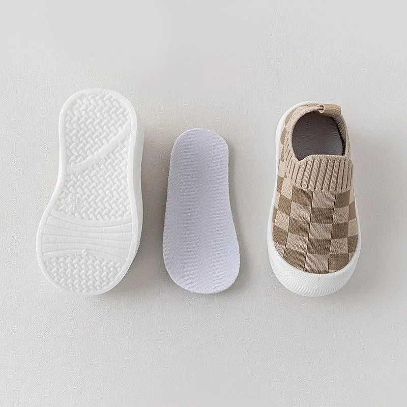 Mini Fashion™ - Geblokt patroon - Flexibele Instapschoen