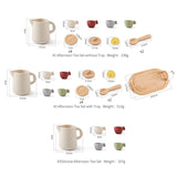 Woods™ - Hout & Siliconen - Speelgoed Theeset