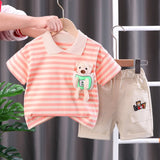 Mini Fashion™ - Streepjespak - Katoenen Kledingset