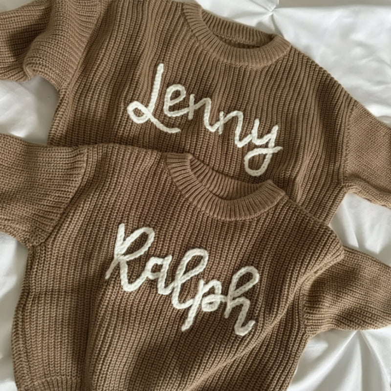 Personalized Baby Sweater – Uniek & Liefdevol – Geborduurde Gepersonaliseerde Baby Trui