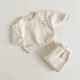 Mini Fashion™ - Warm & Comfortabel - Trainingspak met Bloemenborduursel