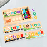 AlphaPuzzle – Engelse woordjes leren – Houten Spelling Puzzel