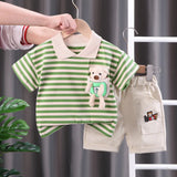 Mini Fashion™ - Streepjespak - Katoenen Kledingset