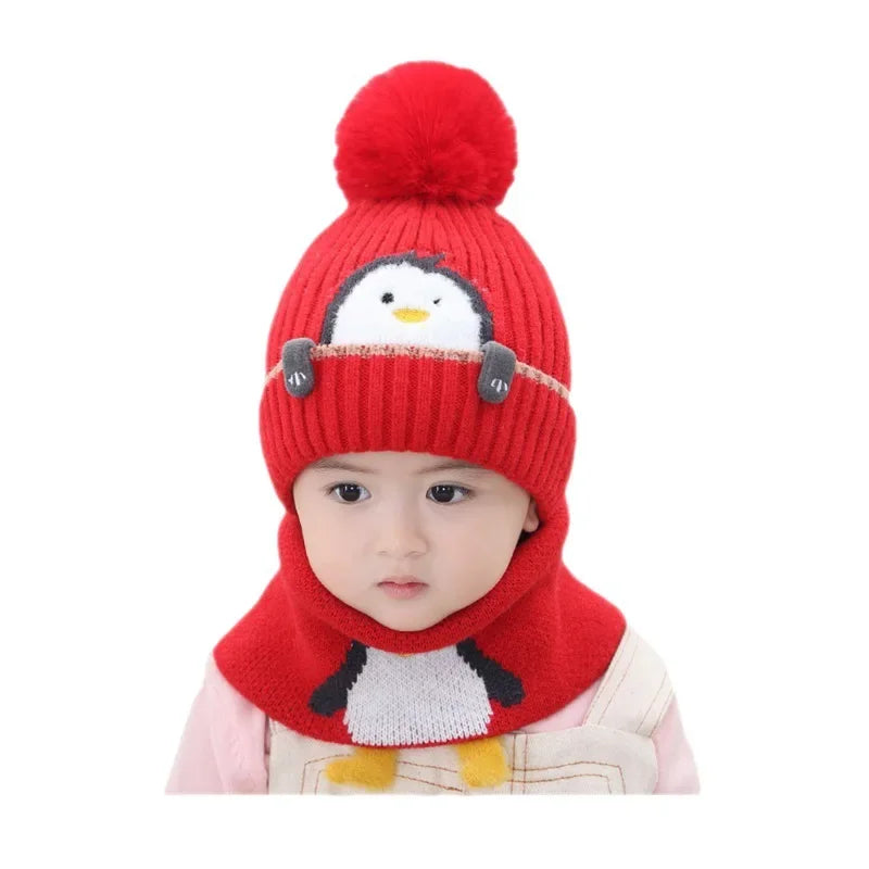 Mini Fashion™ - Schattig Pinguin Design - Kinder Muts & Sjaal