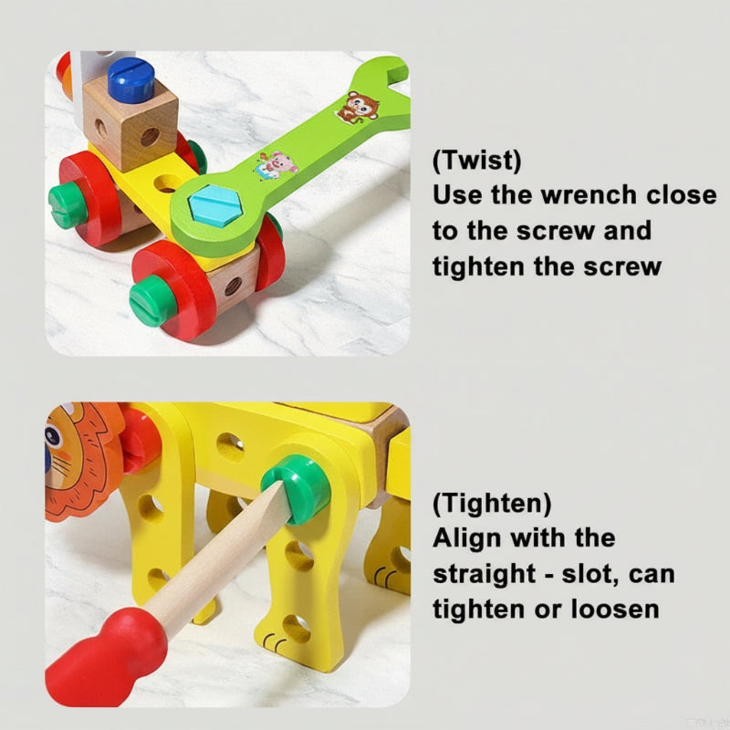 AnimalFix – Speels & Slim – Houten Dieren Toolset