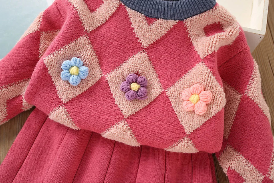 Mini Fashion™ - Heerlijk Warm - Vintage Gebreide Pullover & Rok