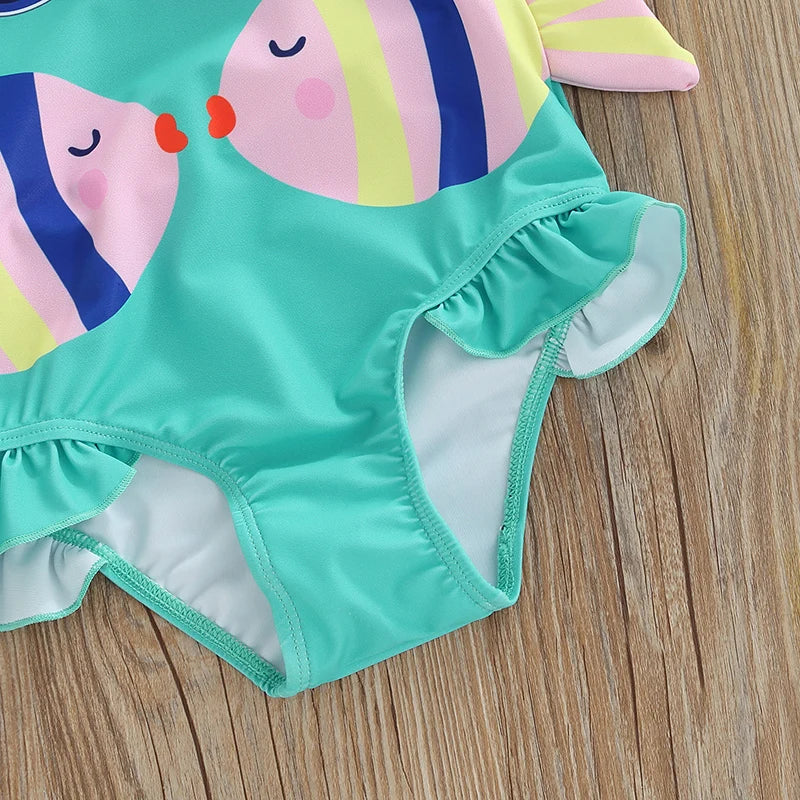 Mini Fashion™ - Leuk Vissenprintje - Meisjes Badpak