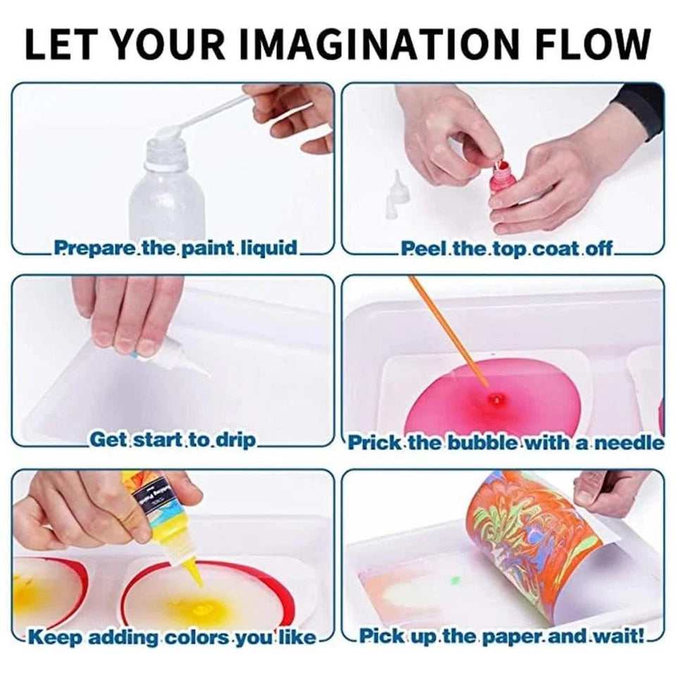 Water Marbling Verf Set™ - Kleurrijk kunstwerk op waterbasis | Verf set