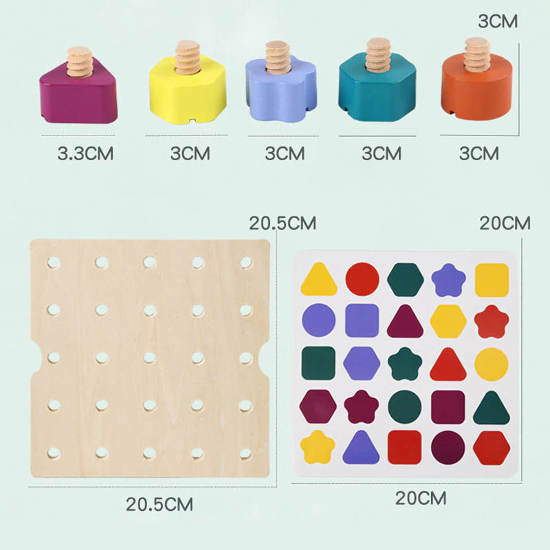 Wooden Screw Board™ | Spelenderwijs de fijne motoriek verbeteren - Puzzelspel