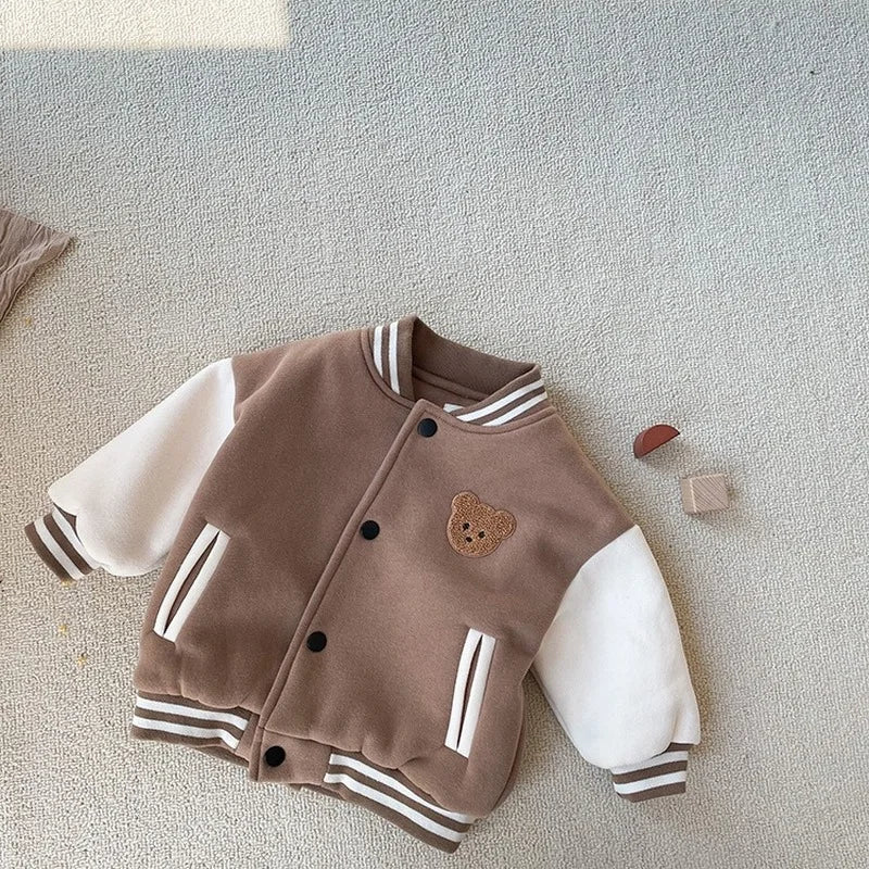 Mini Fashion™ - Peuter Fluweelrib Baseball Winterjas