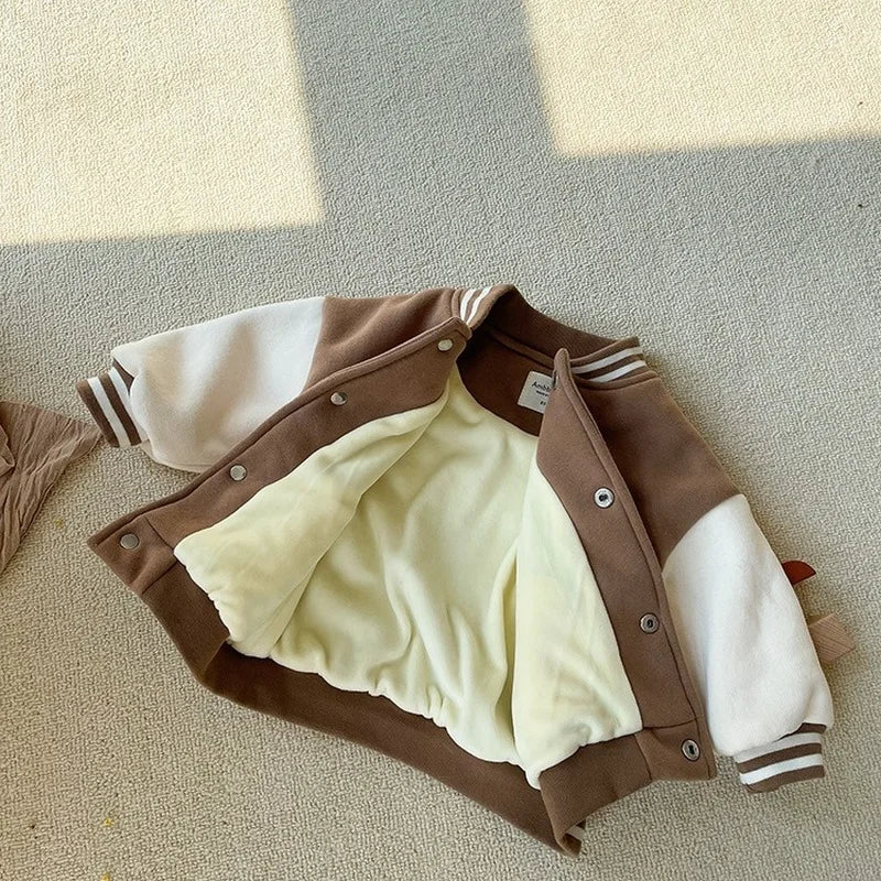 Mini Fashion™ - Peuter Fluweelrib Baseball Winterjas