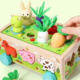 Woods™  - Vormpret in een wagen - Dieren en Groente puzzel